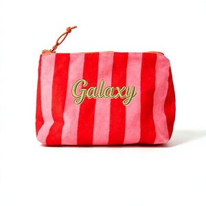 Customized Letter Pattern Fleece <b>Bag</b>, Large-capacity Waterproof, Eco-friendly <b>Makeup</b> <b>Bag</b>, Personalized Striped <b>Travel</b> <b>Bag</b> - Product Image 1