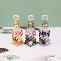 Botol Parfum Logam Bunga Anggrek Arab 12ml, Botol Kaca Isi Ulang Minyak Atsiri, Pabrik Langsung # 56565
