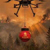 Bombe Extinctrice à Poudre Sèche de 50 kg pour Drone – Solution Intelligente de Lutte Contre l'Incendie Aérien pour les Incendies en Immeubles de Grande Hauteur et Industriels