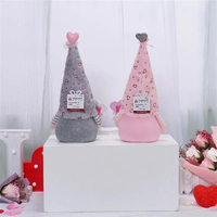 Affascinante Set di 2 Gnomi di San Valentino in Peluche con LED, Design a Cuore Fatto a Mano, Regalo Romantico per Innamorati