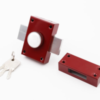 Serrure de sécurité à double pêne pour portail extérieur, cylindrique 6 broches, avec verrouillage nocturne et bouton rotatif en ABS