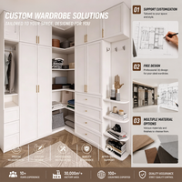 Armoire de dressing moderne en bois massif avec aménagement intérieur réglable pour des besoins de rangement personnalisés