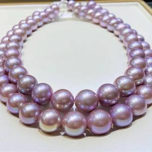 Collar de Perlas de Agua Dulce Naturales de 8-9 mm, Casi Redondas, con Fuerte Brillo, Microdefectos, Alta Calidad, Par, Cadena para Bebé, Caja de Regalo - Product Image 4