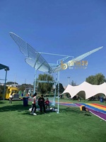 2023 LED brûlant papillon volant ailes lumineuses extérieur grande lumière d'amusement +