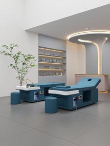 Bac à shampoing personnalisé pour salon de coiffure, en céramique, portable, avec fauteuil de lavage, lit de spa pour la tête et machine à vapeur pour moxibustion - Product Image 3