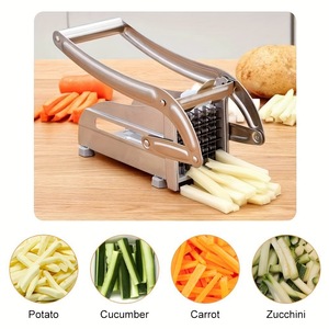 Ustensile de Cuisine Hachoir à Concombre et Oignon en Acier Inoxydable, Presse Manuelle, Coupe-Frites et Pommes de Terre, Outil pour Fruits et Légumes - Product Image 3