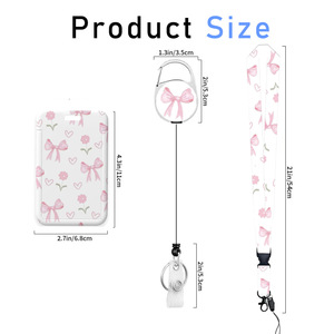 Wholesale retractable flower <b>bow</b> hiking keychains, epoxy resin easy-pull buckles, printable logo card holders and lanyards - Product Image 4