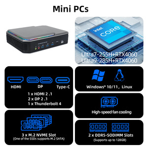 คอมพิวเตอร์เกมมิ่งขนาดเล็ก U7-255H หรือ Ultra 9 285H พร้อมหน่วยประมวลผล DDR5 11 Wifi Usb Type C สำหรับเกมเมอร์ 2.5G RJ45 Thunderbolt 4 MWS-C2(A) MWS-C2 - Product Image 4