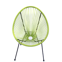 Chaise de jardin en rotin PE pour l'intérieur et l'extérieur, chaise de patio en osier, chaise Acapulco de luxe portable avec cadre en aluminium, pour le salon