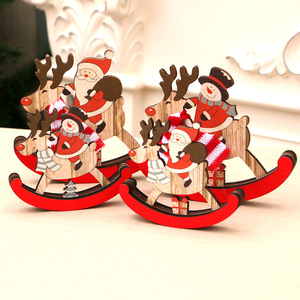 <b>Christmas</b> decorations, wooden rocking horse, <b>Christmas</b> gifts, Santa Claus figurines. - Product Image 2