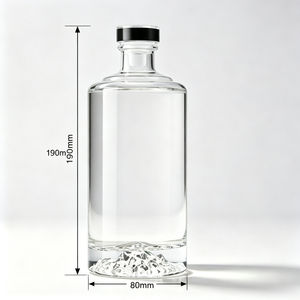 Custom Logo Embossed Straight Glass Bottle with 3D Mountain Base Premium Empty Bottle for <strong>Tequila</strong> Liquor <strong>Gift</strong> <strong>Set</strong> - Product Image 6