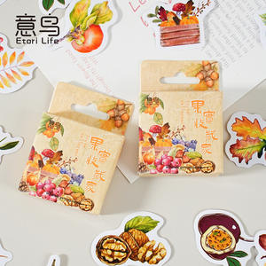 46 hojas por caja pegatinas en caja coleccionista de frutas retro <span class=keywords><strong>Goo</strong></span> tarjeta pegatinas manual álbum DIY sello decorativo pegatinas - Product Image 2
