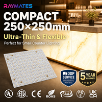 Panneau lumineux LED flexible ultra-fin découpable de taille 250x250mm, alimentation DC24V, pour décoration murale incurvée d'hôtel