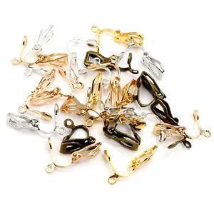 50pcs/lot 12x5mm High Quality 6 Colors Plated Ear Clip Hooks DIY Handmade Earrings Findings Jewelry Findings Parts Wholesale