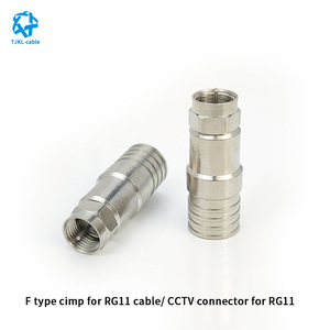 하이 퀄리티 75 옴 동축 케이블 부품 <span class=keywords><strong>F</strong></span> <span class=keywords><strong>RG11</strong></span> CCTV 케이블 CAT6 용 수 커넥터 - Product Image 3