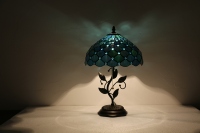 Luminaire Artisanal de Boutique en Résine Ornée de Perles, Verre E26, Lumière Ambiante Artistique, Abat-jour Floral Champignon Perlé, Style Moderne et Simple