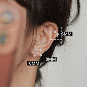 Boucles <span class=keywords><strong>d</strong></span>'oreilles classiques en forme de C, en forme de grosse boule <span class=keywords><strong>d</strong></span>'argile, entièrement serties de diamants, tendance et scintillantes, <span class=keywords><strong>pour</strong></span> le cartilage de l'<span class=keywords><strong>oreille</strong></span> - Product Image 4