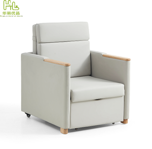 Cama de Acompañamiento Médica, Cuero <span class=keywords><strong>Impermeable</strong></span> Antibacteriano, Espuma de Alta Elasticidad, Estructura de Madera Sólida para Hospital y Residencia de Ancianos - Product Image 1
