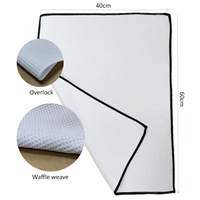 Chiffon de nettoyage de cuisine en tissu gaufré hautement absorbant, torchon de séchage, serviette en microfibre blanche vierge pour impression par sublimation