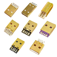 USB 2.0 Tipe A 4-Pin 1.5A 30V DC Berlapis Emas, Steker Jantan & Soket Betina DIP SMT PCB Mount, Port USB Socket