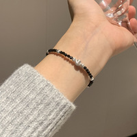Haute qualité été pierre naturelle oeil de chat perles Bracelet hommes 925 argent Sterling noir spinelle perlé Bracelet pour femmes filles
