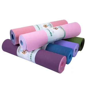 SHENGDE Waterproof Mat De Yoga Recycle Eco-Friendly Non Slip Exercise Tpe Double Layer Safety Side Yoga Mat