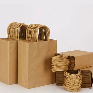 Recyclable Kraft Brown Paper <b>Bag</b> Twisted Handle Your Logo Kraft Shopping Paper <b>Bag</b> <b>Bread</b> <b>Bags</b> Paper - Product Image 6