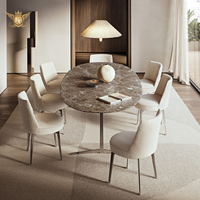 Table et chaises de salle à manger en bois de noyer avec base en métal, mobilier de salle à manger italien moderne sur mesure