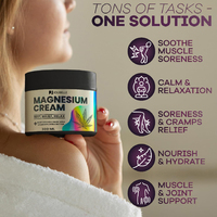 Crème de magnésium de marque privée pour les douleurs du sommeil Crampes dans les jambes et muscles Beurre de karité à la lavande Lotion au magnésium à l'huile de jojoba et à la vitamine E
