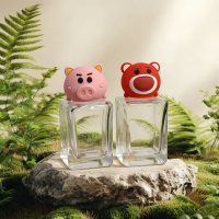 Botellas de Perfume Cuadradas de Vidrio de Lujo al por Mayor, 30ml 50ml 100ml, Botellas de Vidrio Transparente Vacías con Bomba Dosificadora para Aceite Esencial