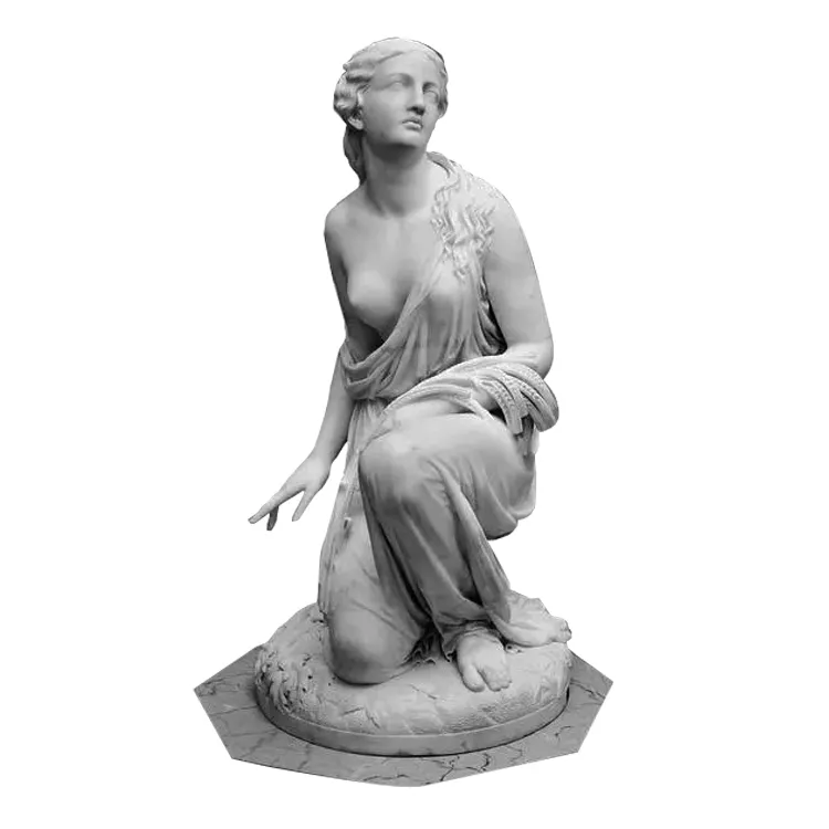 屋内装飾白い大理石の石刻まれたセクシーな図裸の女性の大理石の石彫像ヌードの女の子の彫刻