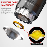 Lampe de poche télescopique à lumière Led, haute efficacité, antidérapante, Portable tactique, torche personnalisée