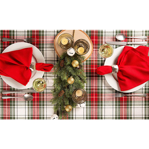 100% Cotton Tùy Chỉnh Màu Đỏ Màu Xanh Lá Cây Giáng Sinh <span class=keywords><strong>S</strong></span>ọc Vuông Khăn Trải Bàn Trà Khăn Đặt Nhà Bếp Bảng Quần Áo - Product Image 4