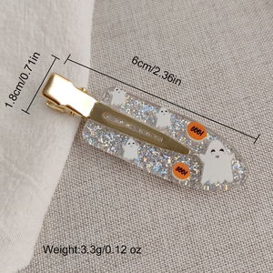 กิ๊บติดผมธีมเทศกาล ประดับกลิตเตอร์ ขอบหยัก ทำจากอะซิเตท สำหรับฮาโลวีน คริสต์มาส ขายส่ง - Product Image 3