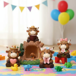 Adorno de Resina ROOGO al por Mayor, Adorable Mini Vaca 3D, Decoración Artesanal, Adorno de Animal de Dibujos Animados para Casa de Niños, Regalo Navideño - Product Image 6