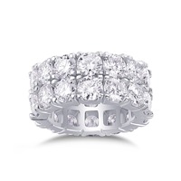 Zanlong 13840 5mm Moissanite 2 rangées hommes femmes bijoux fins glacé 925 argent Sterling VVS Moissanite bague d'éternité de luxe