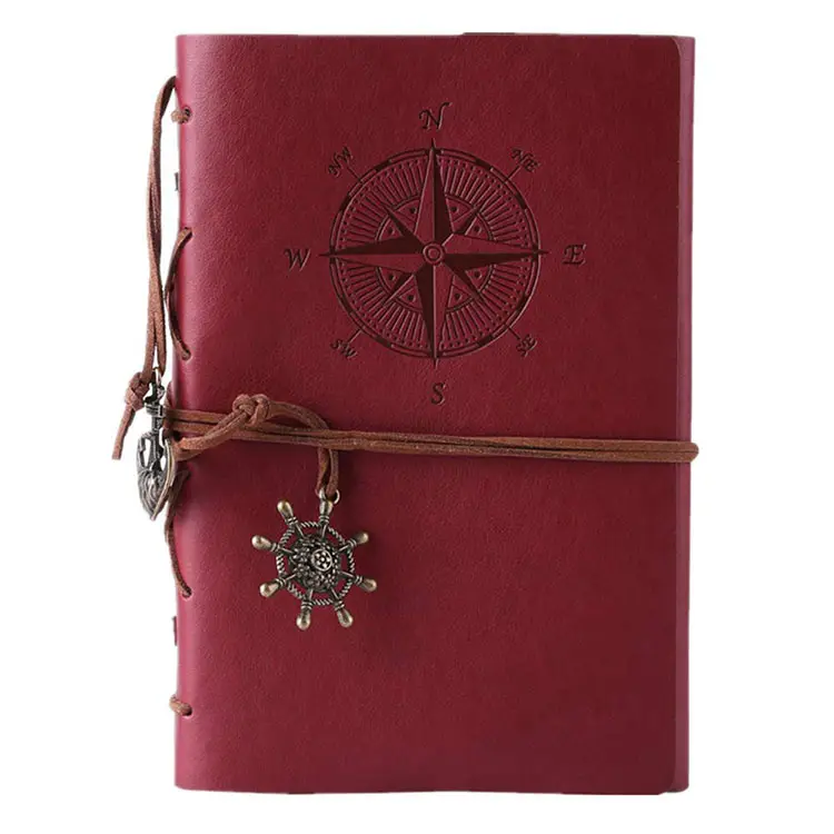 Hot sale personalized logo printed planner travel diary pu vintage leather journal