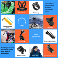 HONGDAK 65 en 1 Kit d'accessoires pour caméra d'action caméras de sport sangle de poitrine sac de rangement de voyage pour GoPro Insta360 Yi Insta360