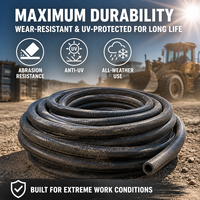 Tuyau flexible en caoutchouc souple de 2 pouces (50 mm) renforcé de fibres tressées, pour le transfert d'eau et de fluides, usage industriel et agricole, noir, anti-UV, résistant à la coupure