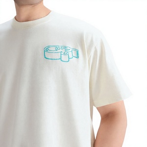 เสื้อยืดคอตตอนผู้ชาย แขนสั้น คอกลม ทรงปกติ สวมใส่สบาย ผ้าเจอร์ซีย์ 320 กรัม โลโก้ด้านหลัง - Product Image 3
