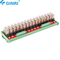 Carte de relais GINRI 16 canaux 5V 12V 24V, carte de sortie PLC PCB, module de relais
