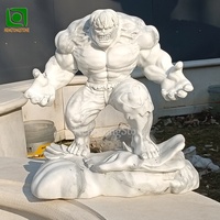 Indoor-Kleinhandwerk Statue Marmor Filmfigur Hulk Statue Stein Berühmte Persönlichkeit Skulptur