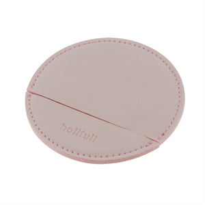 Espejo pequeño de piel sintética para mujer, espejo redondo pequeño de color rosa con Funda de cuero, portátil para maquillaje - Product Image 2