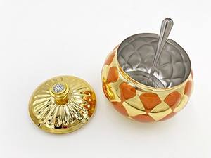 <span class=keywords><strong>Sucrier</strong></span> en acier inoxydable avec bec <span class=keywords><strong>verseur</strong></span> et couvercle Ustensile de cuisine arabe de couleur turque pour pots à sucre et à crème - Product Image 4