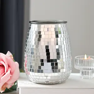 Small Nordic Mirror Mosaic Table Glass Flower Bud Vase For Home Decor