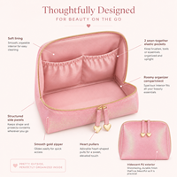 Sac de maquillage Saloveybags, grand format, résistant à l'eau, en PU, tendance, avec étui ouvert, trousse de maquillage de luxe, couleur unie, fabriqué en Guangdong
