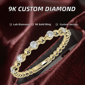 Customized 9K <b>Gold</b> Cut Lab Grown Diamond <b>Ring</b> 1ct NGTC Certified Unisex Wedding Engagement Bridal Fine Jewelry OEM - Product Image 2