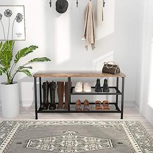 Large Style Metal Wood Shoe <b>Rack</b> Dispenser Storage Organizer Living Room and Home Shoe Cabinets Stand - Product Image 4