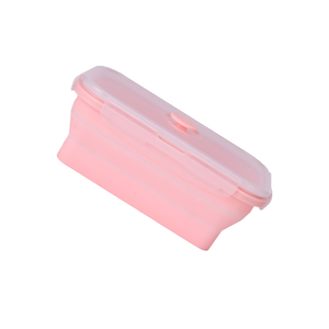 Set of 4 Personalized <strong>Rectangle</strong> <strong>Silicone</strong> Folding School Lunch Box Collapsible Microwavable BPA Free Leak Proof Storage <strong>Container</strong> - Product Image 5