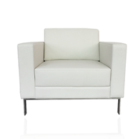 Canapés de zone d'attente de bureau canapé de réception de bureau en cuir blanc ensemble en cuir véritable personnalisé Style européen moderne BS5852